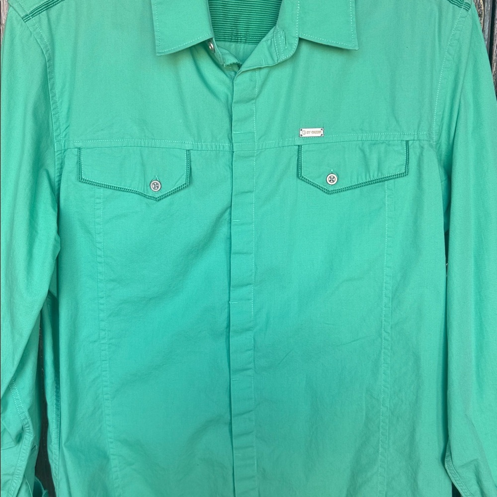 Wrangler Mint Green Collared Shirt - Picture 2 of 7
